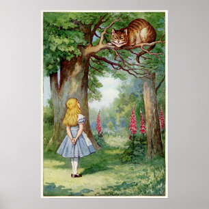 Póster Alice e o Gato de Cheshire