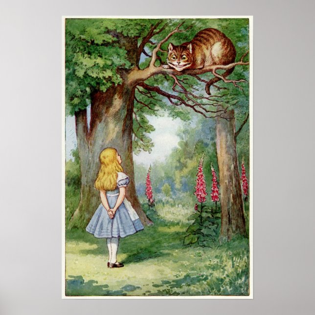 Póster Alice e o Gato de Cheshire (Frente)