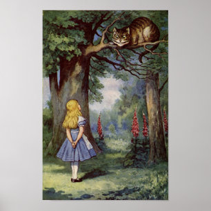 Póster Alice e o gato de Cheshire