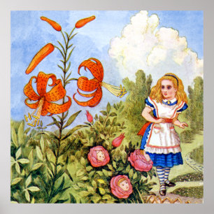 Póster Alice Encontra Flores Falando na Terra das Maravil