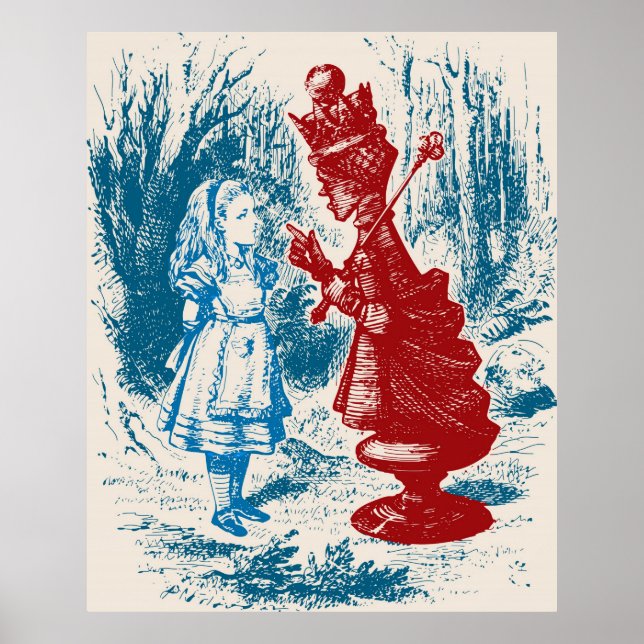 Póster Alice Encontrando A Rainha Vermelha (Frente)