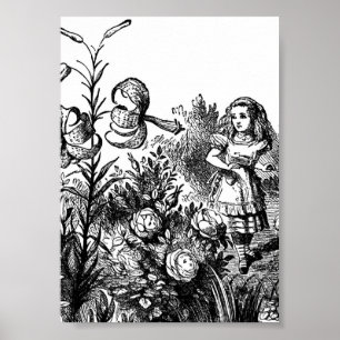 Poster Alice fala com flores do jardim