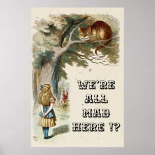 Poster Alice... Gato de Chesire 1890... estamos todos lou
