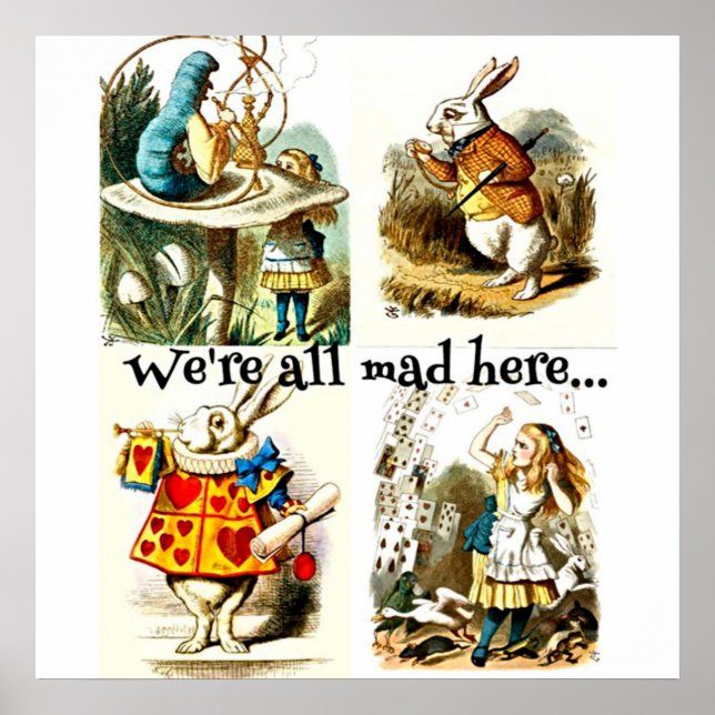 Poster Alice In Wonderland Art|presente para o amante de  (Frente)