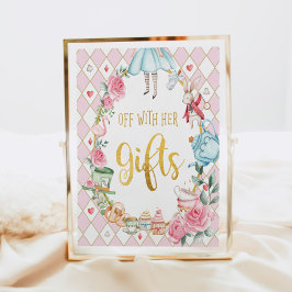 Poster Alice in Wonderland OFF WITH HER GIFTS Sign