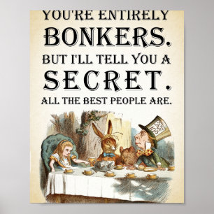 Poster Alice In Wonderland - Partido do Chá - Você Está I