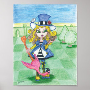 Póster Alice joga o Croquet