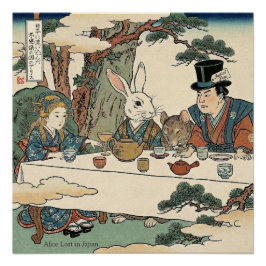 Póster Alice Lost in Japan | Ukiyo-e Mad Tea Party