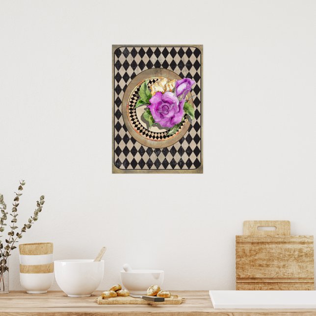Poster Alice nas Rosas das Maravilhas (Cozinha)