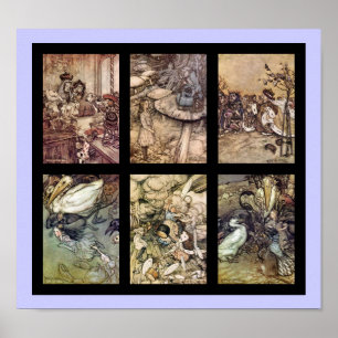 Poster Alice No Conjunto De Posteres vintage Maravilha De