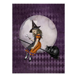Póster Alice no Dia das Bruxas em Wonderland Cheshire Cat