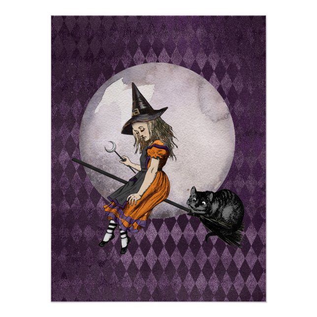 Póster Alice no Dia das Bruxas em Wonderland Cheshire Cat (Frente)