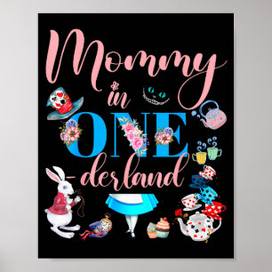 Poster Alice No Onederland Família Mamãe Do Aniversário G