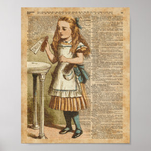 Poster Alice no país das maravilhas bebe-me arte da