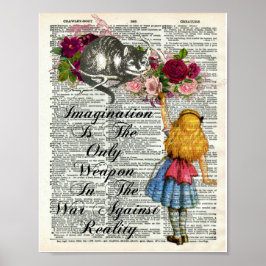 Poster Alice no País das Maravilhas Cheshire Cat Dictiona