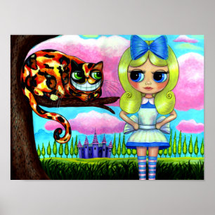 Poster Alice no País das Maravilhas e a boneca de gato C
