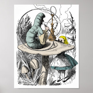 Poster Alice no País das Maravilhas e no Catapillar