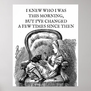 Poster Alice no País das Maravilhas, gatinho preto antigo