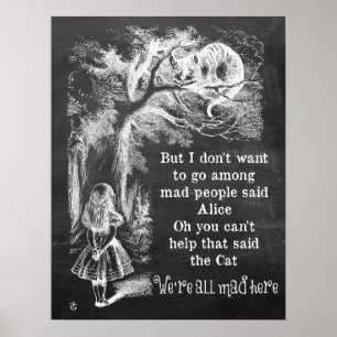 Poster Alice no País das Maravilhas; Gato de Cheshire com