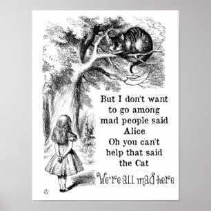 Poster Alice no País das Maravilhas; Gato de Cheshire com