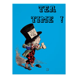 Póster Alice no País das Maravilhas - Mad Hatter - azul-c