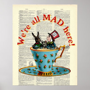 Poster Alice no país das maravilhas toda a página velha