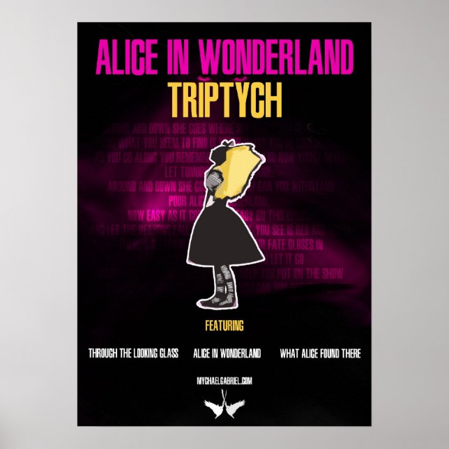poster "Alice No País das Maravilhas: Triptych" (Frente)