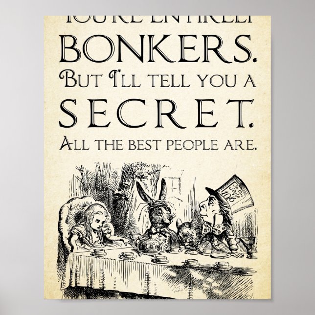 Poster Alice no País das Maravilhas - Você é totalmente l (Frente)