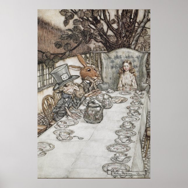 Poster Alice no Partido do Chá do Mad Hatter (Frente)