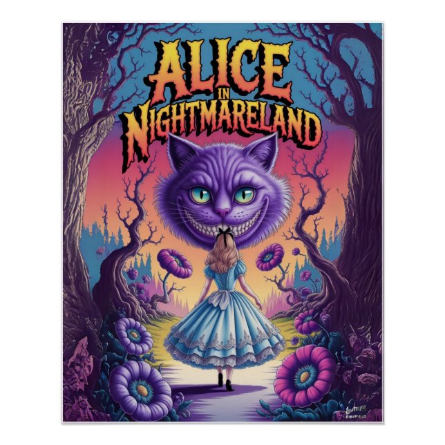 Póster Alice no Poster da Fantasia Dark-Nightmalanda (Frente)