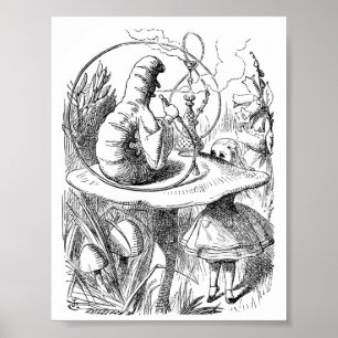 Poster Alice no relógio do país das maravilhas -