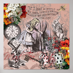 Póster alice nonsense wonderland — cortina