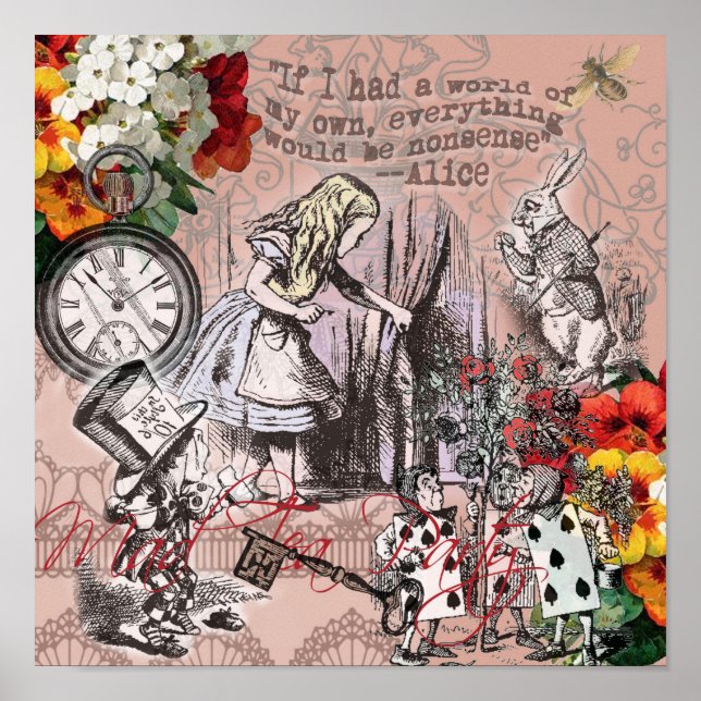 Póster alice nonsense wonderland — cortina (Frente)