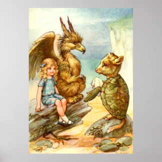 Póster Alice, o Griffin e a Tartaruga Mock na Terra das M