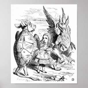 Poster Alice, o Gryphon e a dança trocista da tartaruga