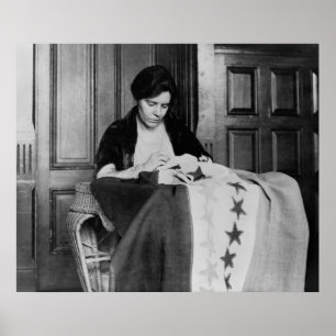 Póster Alice Paul, bandeira Sewing do sufrágio, 1910s