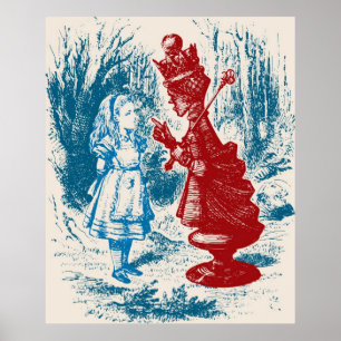 Póster Alice que encontra a rainha vermelha