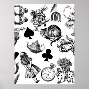 Poster Alice White Rabbit Wonderland Classic
