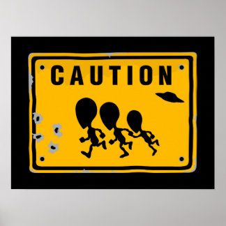 Poster Alien Crossing Sign