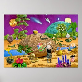 Poster Alienígena bonita em um planeta habitável