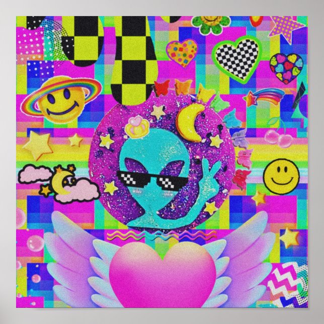 Poster Alienígena Cool Beans | Arte de Alienígena Trippy  (Frente)