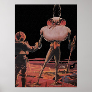 Póster Alienígena da mão da agitação do astronauta da