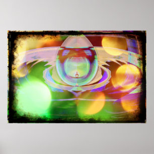 Póster Alienígena de espaçador de galinha Scifi Abstrato 