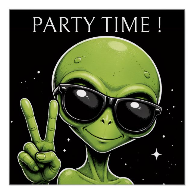 Póster Alienígena de hora de festa (Frente)