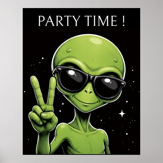 Poster Alienígena de hora de festa (Frente)