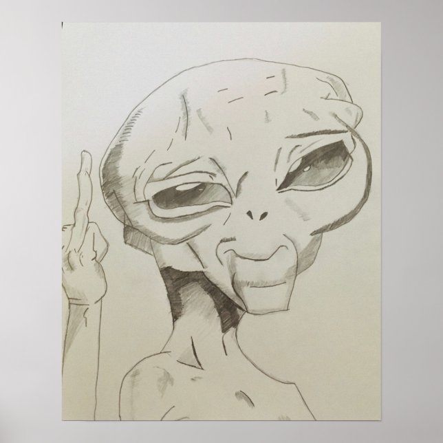 Poster Alienígena desenhando Paul (Frente)