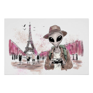 Póster Alienígena em Paris