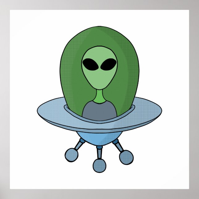 Poster Alienígena em sua nave espacial (Frente)