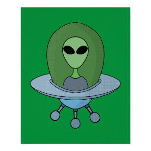 Póster Alienígena em sua nave espacial