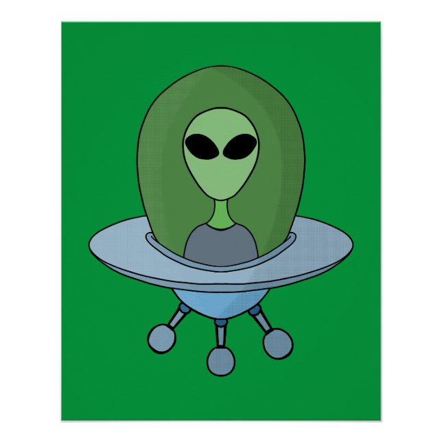 Póster Alienígena em sua nave espacial (Frente)